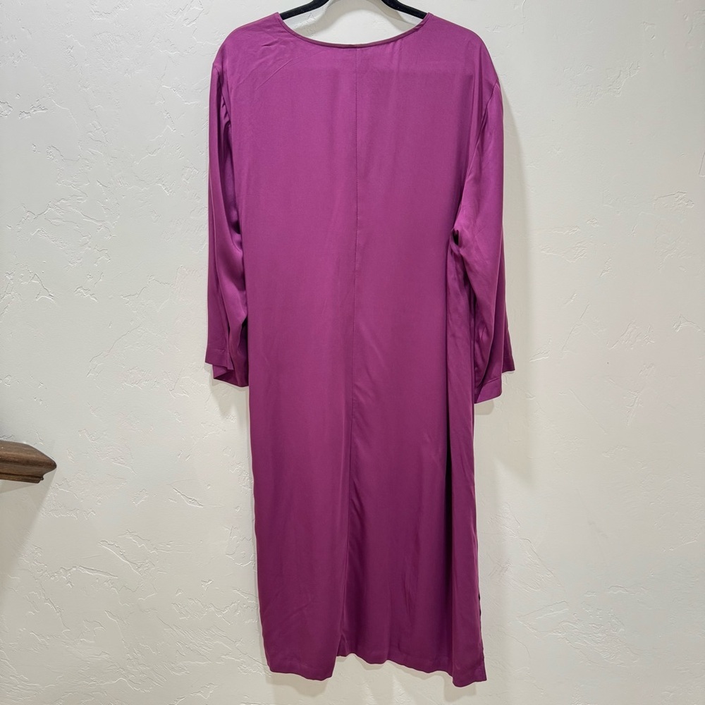 NWT J. Jill Pure Jill Women's XL Purple Wildberry Faux Wrap A-Line Midi Dress - Picture 11 of 16